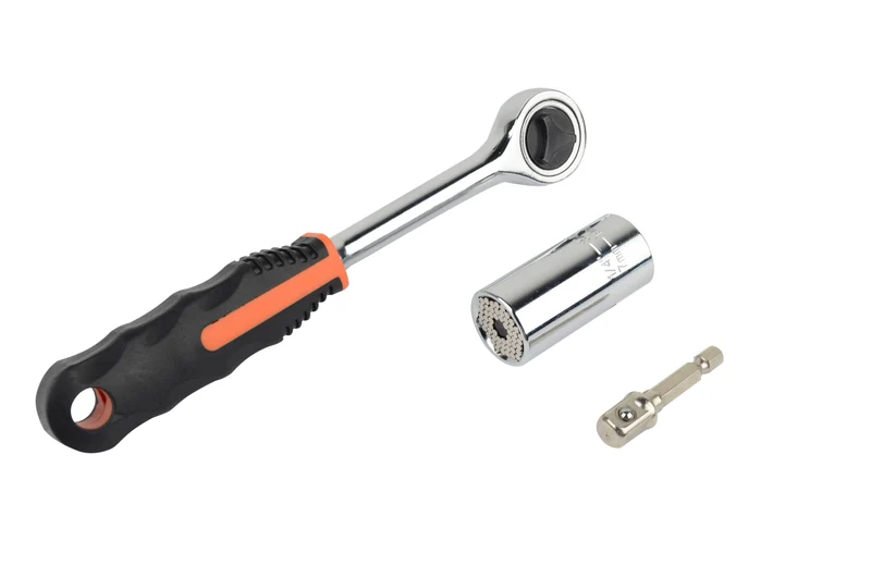Universal-Steckschlüsseleinsatz (7-19 mm) mit Adapter und Umschaltknarre 3/8"