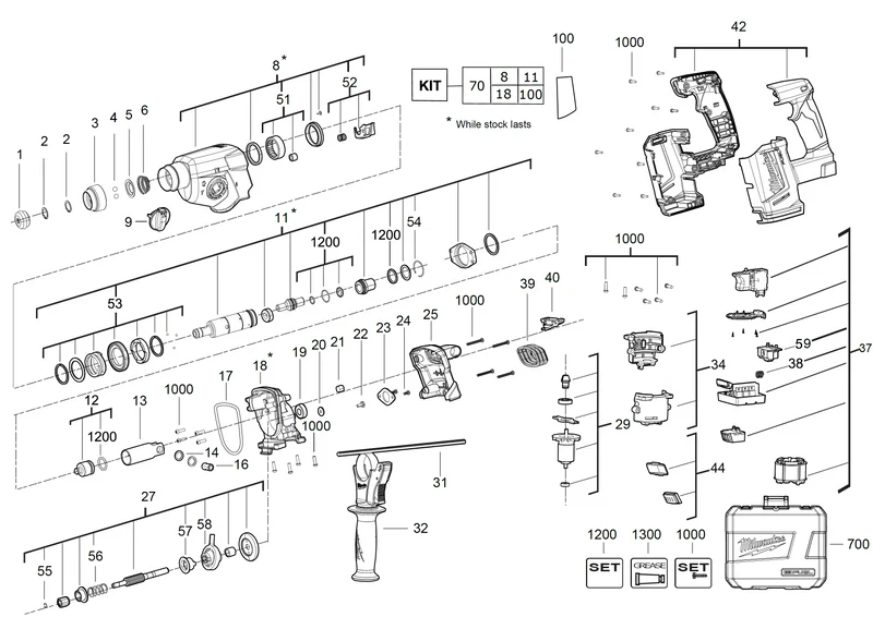 Milwaukee M18 CH Ersatzteile (Code: 456555)