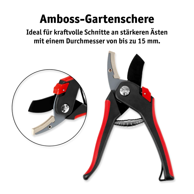 Gartenscheren Set Bypass- und Amboss-Schere 2-tlg.