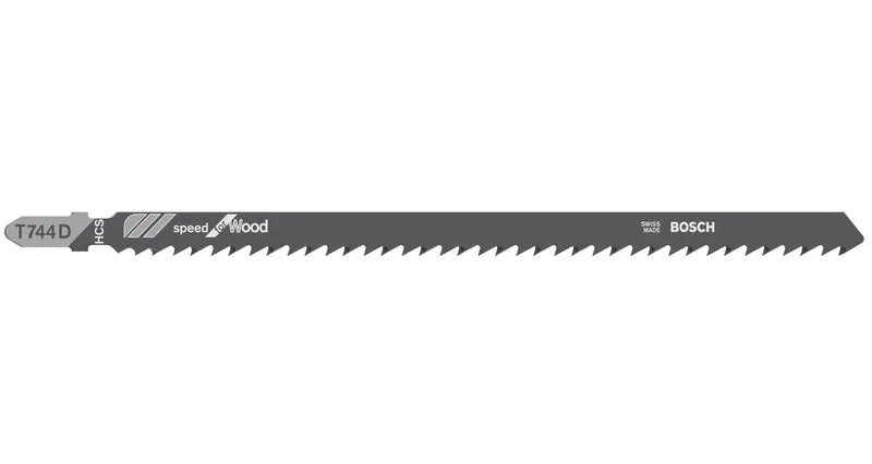 Bosch Stichsägeblatt T 744 D für Holz (3er-Pack, Speed for Wood, für schnelle gerade Schnitte, T-Schaft)