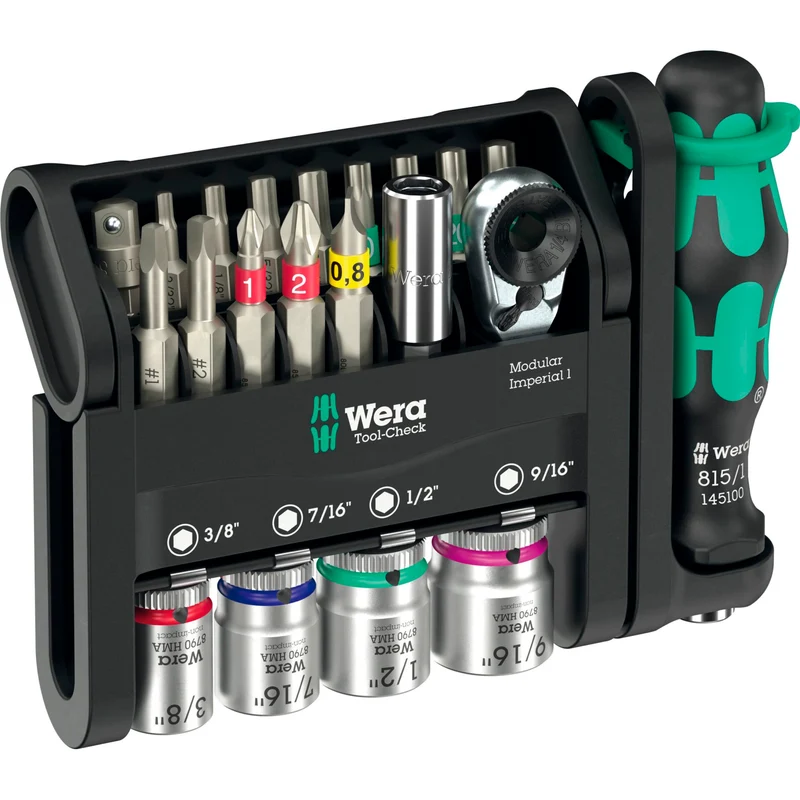 Wera Tool-Check Modular Set Imperial 1 – 21-teiliges Werkzeugset für zöllige Schraubverbindungen