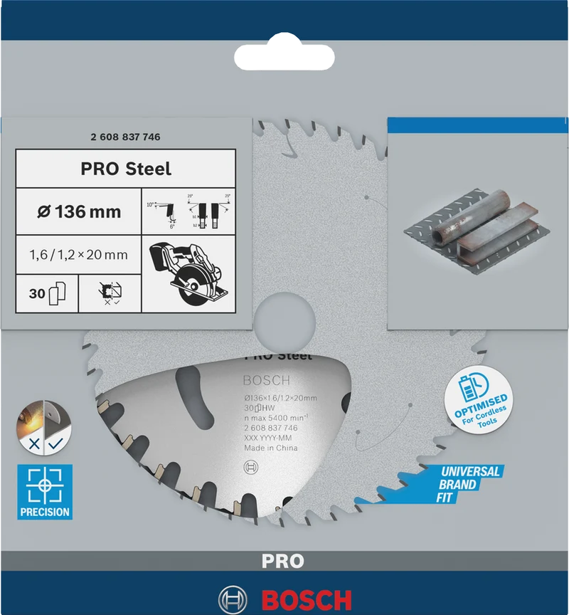 Bosch PRO Kreissägeblatt Steel cordless 136 x 1,6 x 20 mm