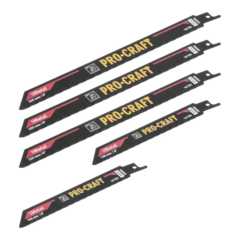 Procraft SB12 Säbelsägeblatt Set 12 tlg. 150 - 225 mm für Holz / Metall / Kunststoff