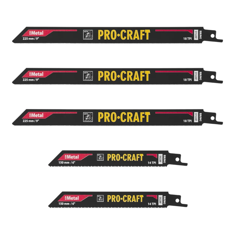 Procraft SB12 Säbelsägeblatt Set 12 tlg. 150 - 225 mm für Holz / Metall / Kunststoff