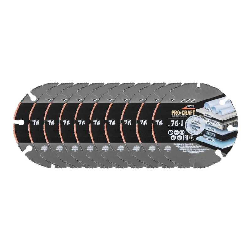 Procraft WC76 Hartmetall Trennscheibe 76 x 10 mm 10 Stück