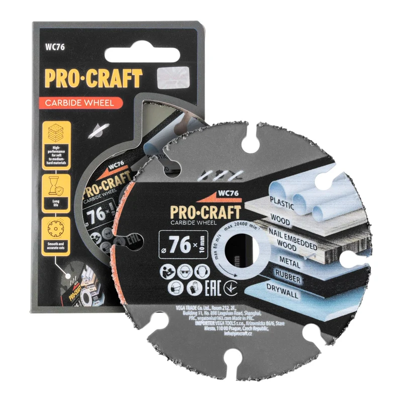 Procraft WC76 Hartmetall Trennscheibe 76 x 10 mm 10 Stück