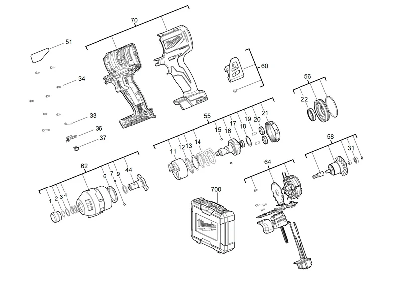 Milwaukee M18 CBLID Ersatzteile (Code: 467824)