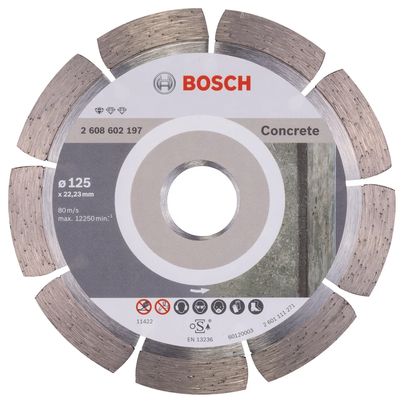 Bosch Diamanttrennscheibe Ø 125 mm für Beton (Standard for Concrete, 125 x 22,23 x 1,6 x 10 mm)