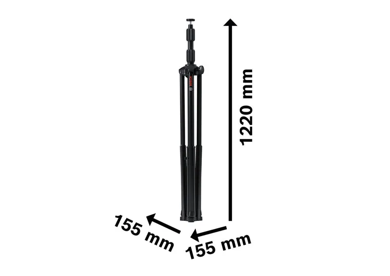 Bosch Leuchtenstativ GLT 300-40 (für alle Leuchten mit 5/8"-Gewinde in Durchgangsbohrung, Traglast: 10 kg, Arbeitshöhe max.: 300 cm)