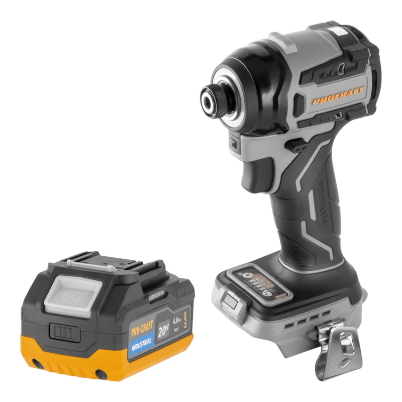 Procraft Industrial ID20Abb Akku Schlagschrauber 20 V 180 Nm 1/4" + 1x Akku 4,0 Ah - ohne Ladegerät