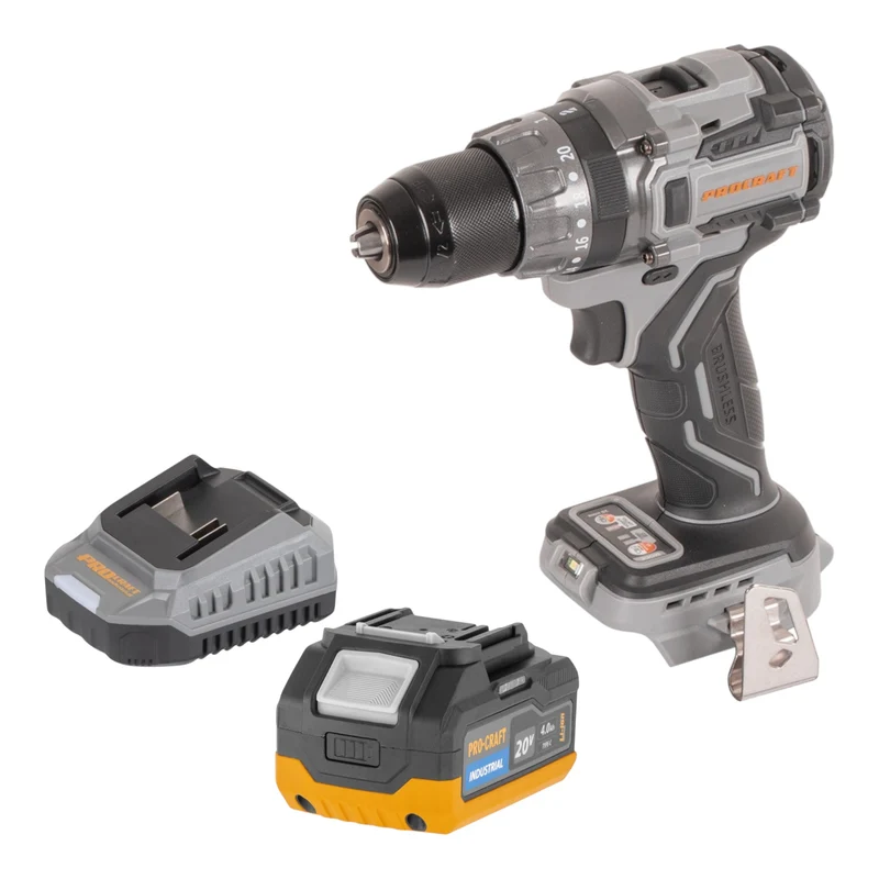 Procraft Industrial CD20Abb Akku Schlagbohrschrauber 20 V 85 Nm + 1x Akku 4,0 Ah + Ladegerät