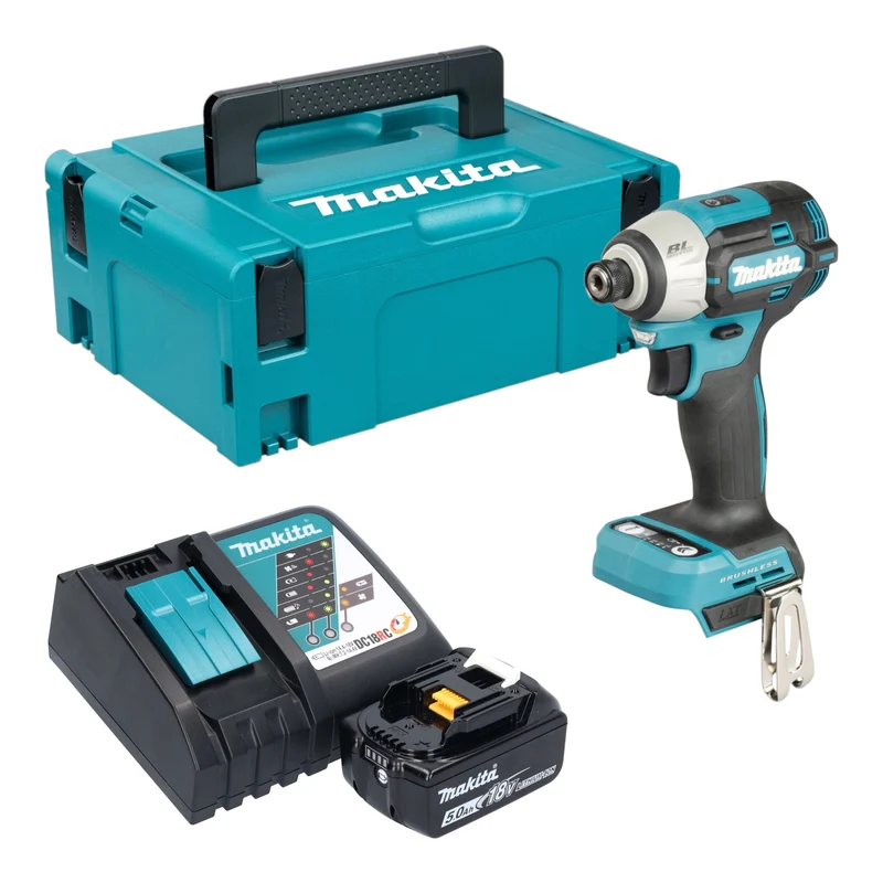 Makita DTD 201 RT1J Akku Schlagschrauber 18 V 210 Nm Brushless + 1x Akku 5,0 Ah + Ladegerät + Makpac