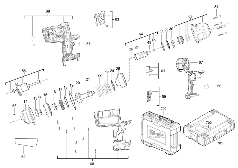 Milwaukee M18 CHIWF34 Ersatzteile (Code: 456970)