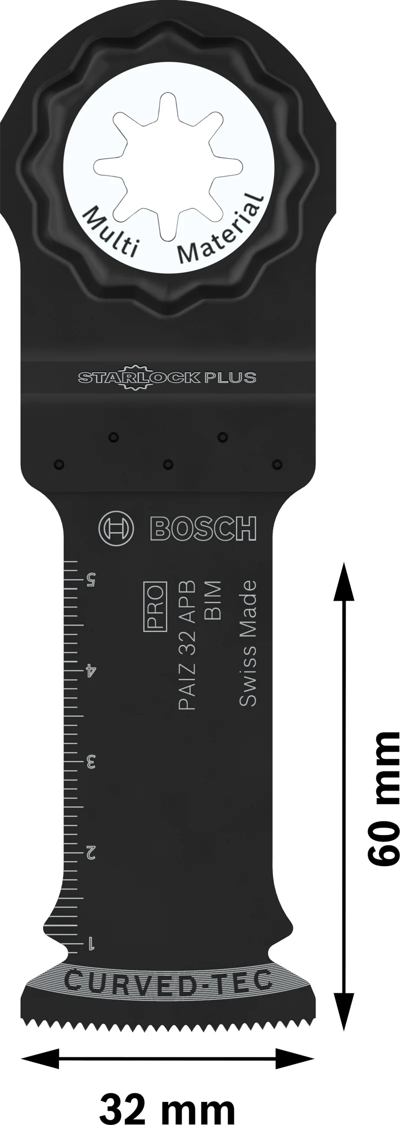 Bosch PRO Tauchsägeblatt PAIZ 32 APB (Starlock Plus, für Holz, Metall, Kunststoff, Curved-Tec, 32 x 60 mm)