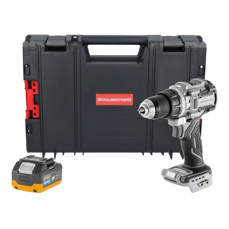 ProCraft Industrial CD20C-BB Akku Schlagbohrschrauber 20 V 120 Nm Brushless + 1x Akku 4,0 Ah + RHINO Toolcase - ohne Ladegerät