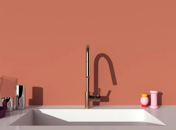 IDEAL STANDARD Gusto Küchenarmatur 240 mm Auslauf mit 1-Funktionshandbrause in Sunset Rose