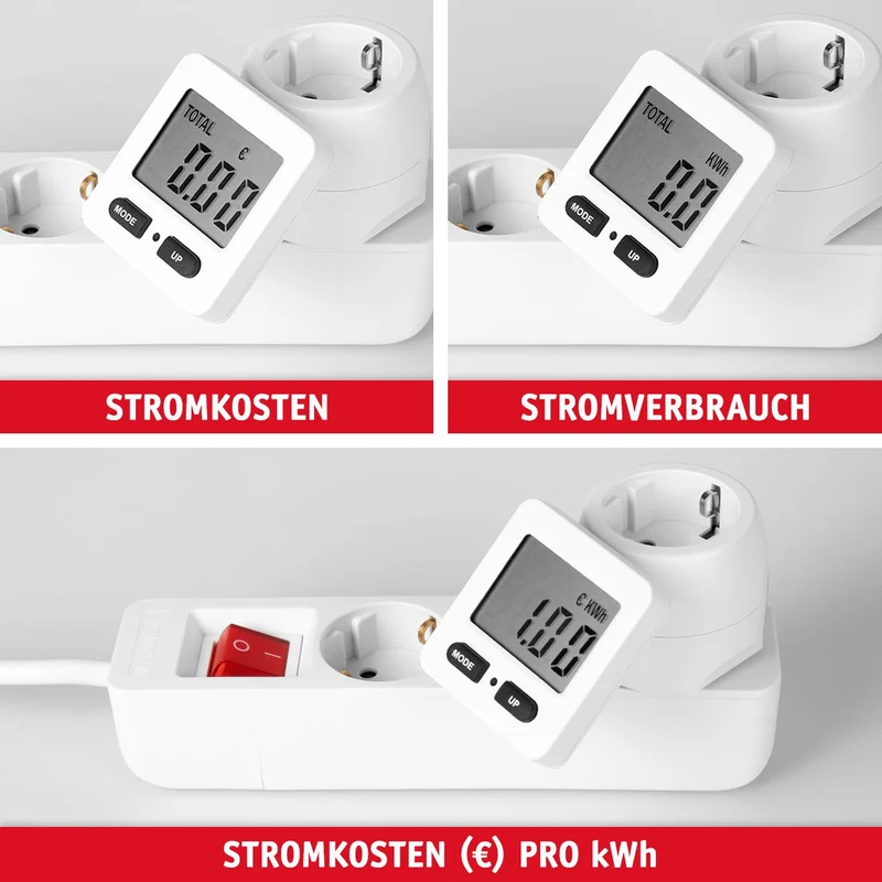 Steckdosenadapter mit Stromzähler