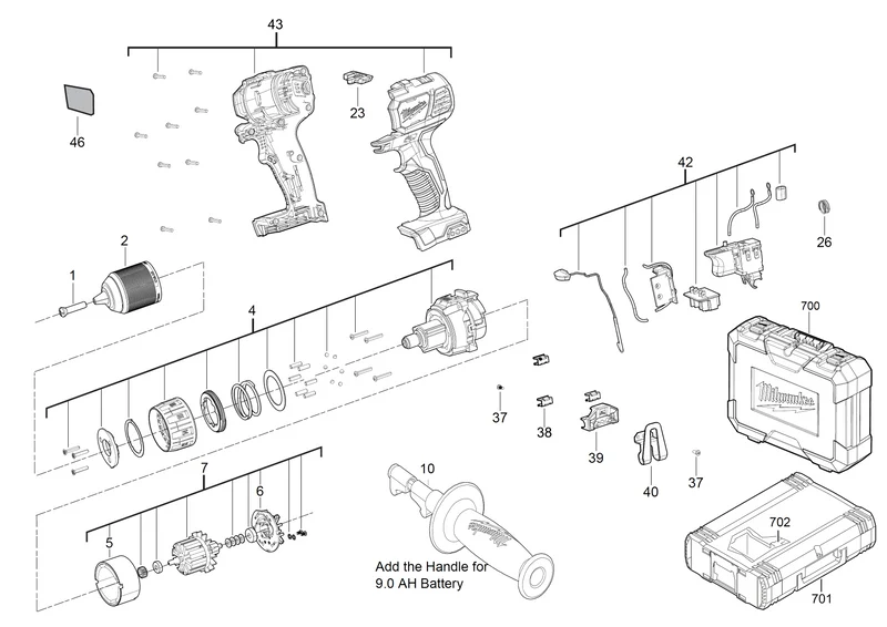 Milwaukee M18 BDD Ersatzteile (Code: 447941)