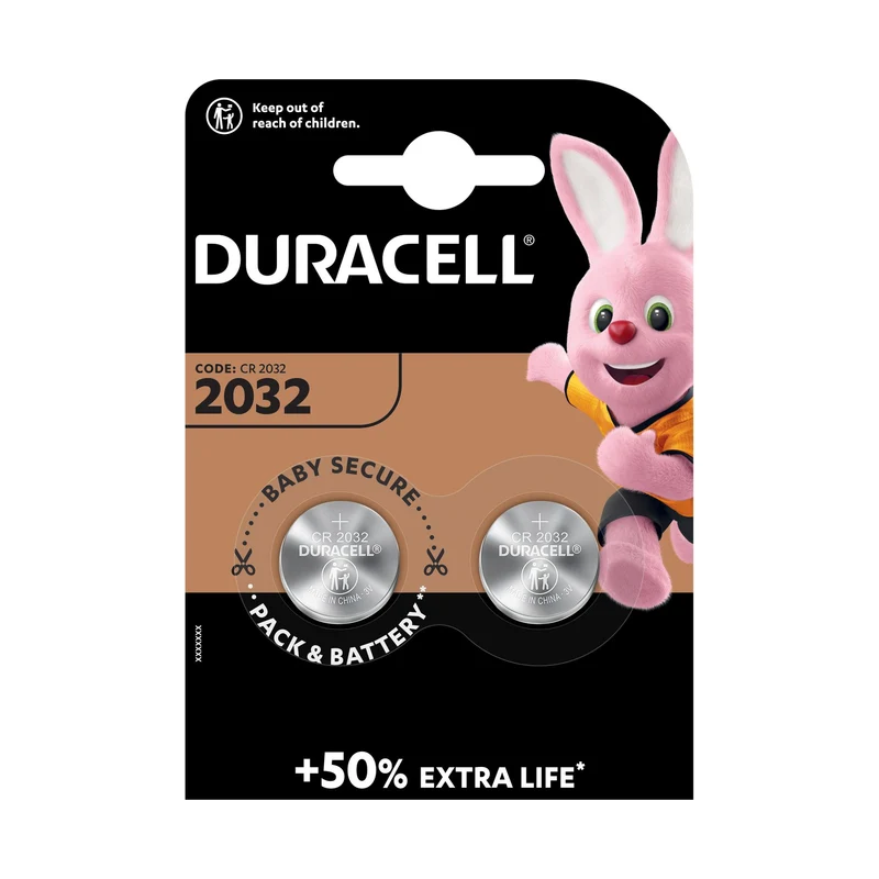 DURACELL Batterie Lithium Knopfzelle CR2032, 3V Electronics, Retail Blister (2-Pack)