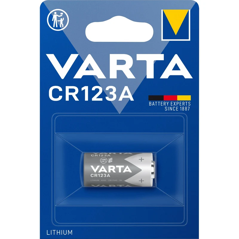 VARTA Batterie Lithium CR123A, 3V Photo, Retail Blister (1-Pack)