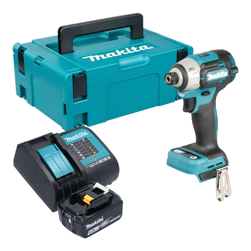 Makita DTD 201 SG1J Akku Schlagschrauber 18 V 210 Nm Brushless + 1x Akku 6,0 Ah + Ladegerät + Makpac