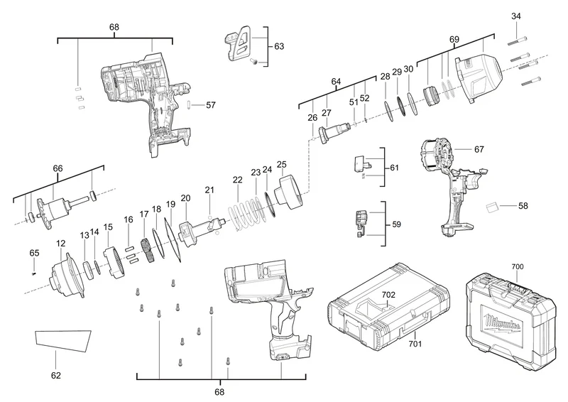 Milwaukee M18 CHIWF12 Ersatzteile (Code: 456972)
