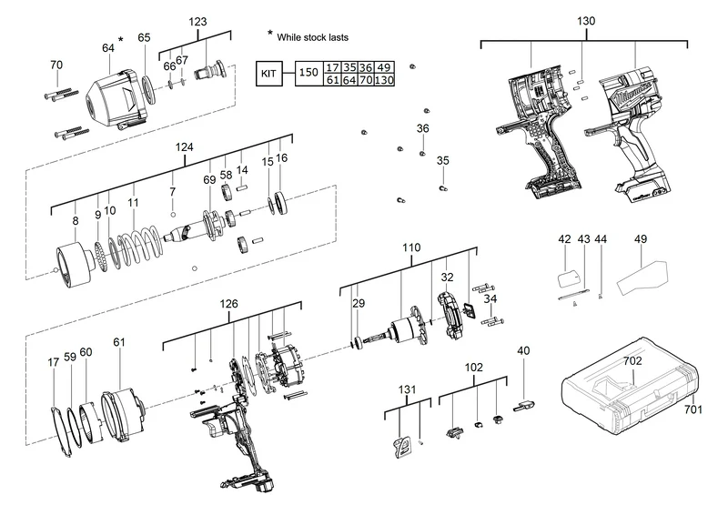 Milwaukee M18 ONEFHIWF34 Ersatzteile (Code: 467205)