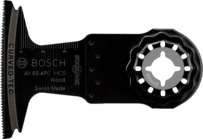 Bosch Tauchsägeblatt AII 65 APC (Starlock, für breite präzise Schnitte in Holz, HCS, Wood, Curved-Tec)