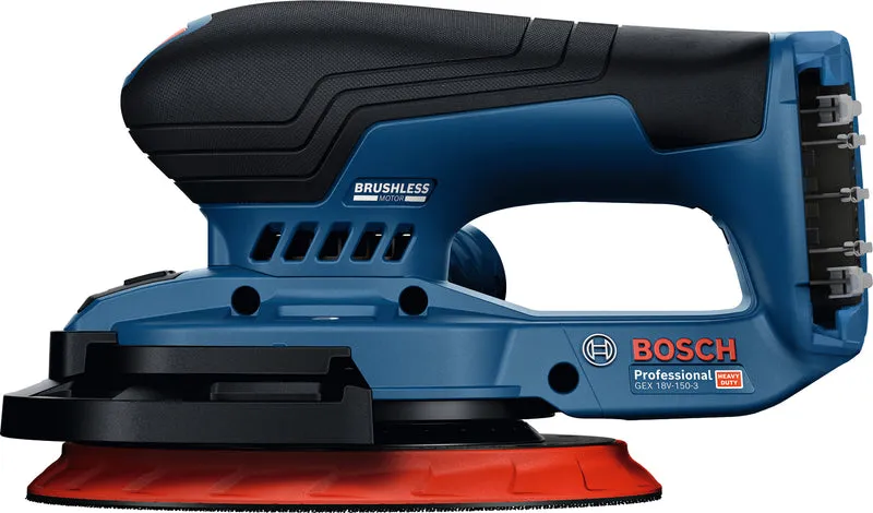 Bosch Akku-Exzenterschleifer GEX 18V-150-3 (Schleifteller-Ø: 150 mm, Schwingkreis-Ø: 3,0 mm, Drehzahl: 5000 - 10000 U/min, ohne Akkus in L-BOXX 162)