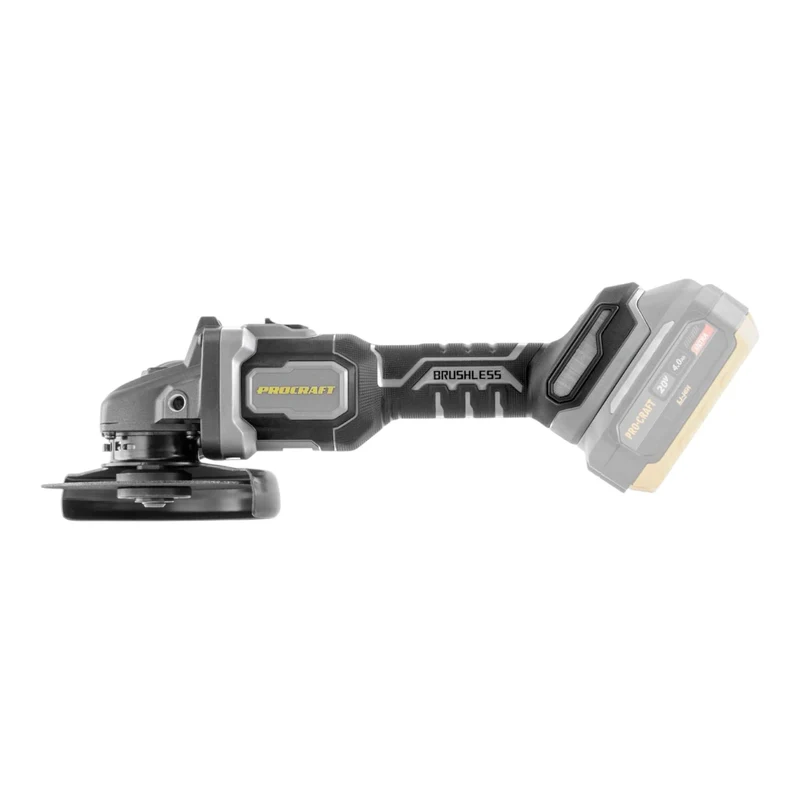 Procraft Industrial AG125Bbb Akku Winkelschleifer 20 V 125 mm Brushless + 1x Akku 4,0 Ah - ohne Ladegerät