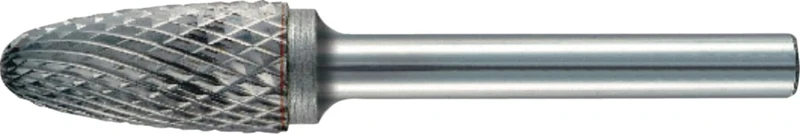 TECWERK Frässtift RBF 3 mm Hartmetall – Schaft-Ø 3 mm, Kopflänge 12 mm, Verzahnung Normal fein