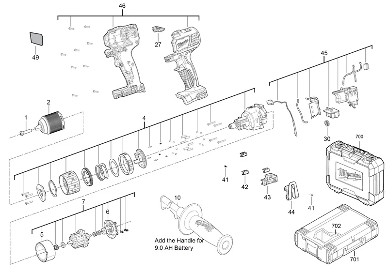 Milwaukee M18 BPD Ersatzteile (Code: 447946)