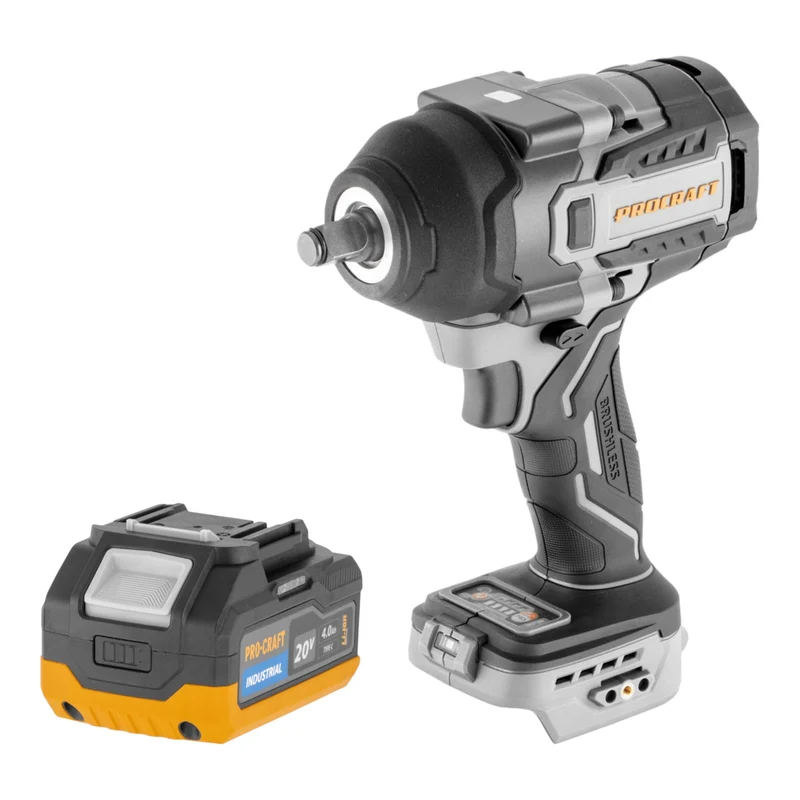ProCraft Industrial IW850A-BB Akku Schlagschrauber 20 V 850 Nm 1/2" Brushless + 1x Akku 4,0 Ah - ohne Ladegerät