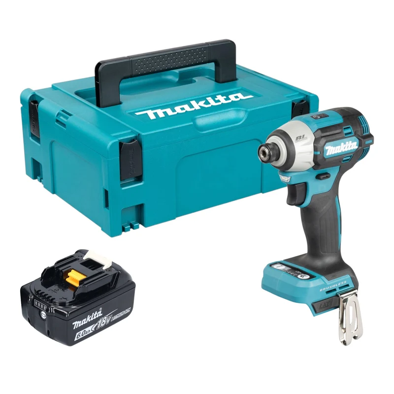 Makita DTD 201 G1J Akku Schlagschrauber 18 V 210 Nm Brushless + 1x Akku 6,0 Ah + Makpac - ohne Ladegerät
