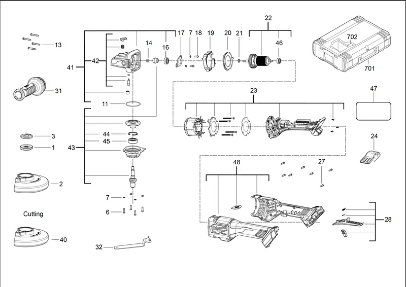Milwaukee M18 FHSAG125XPDB Ersatzteile (Code: 469721)