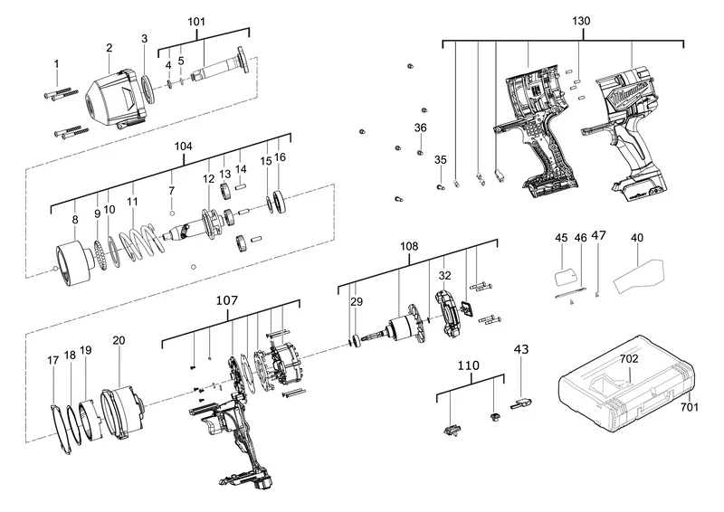 Milwaukee M18 ONEFHIWF12E Ersatzteile (Code: 481655)