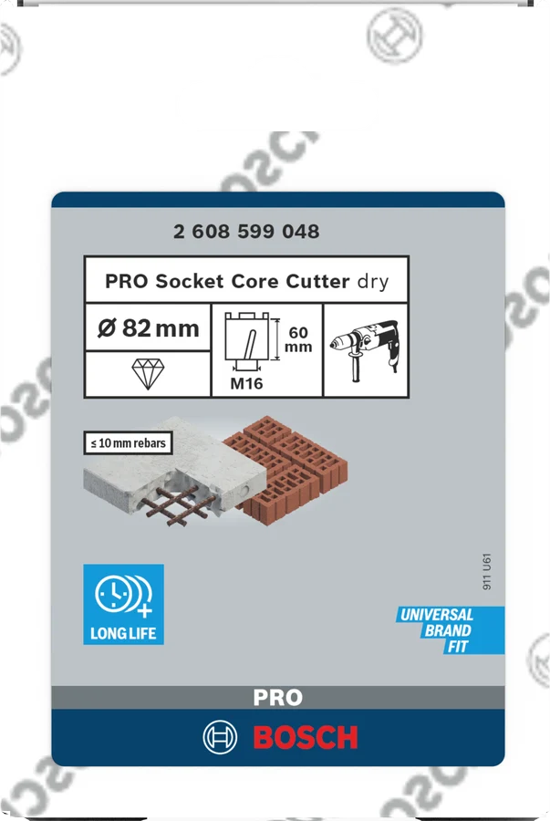 Bosch PRO Core Cutter dry 82 x 60 mm (Diamant-Dosensenker mit M16-Gewinde)