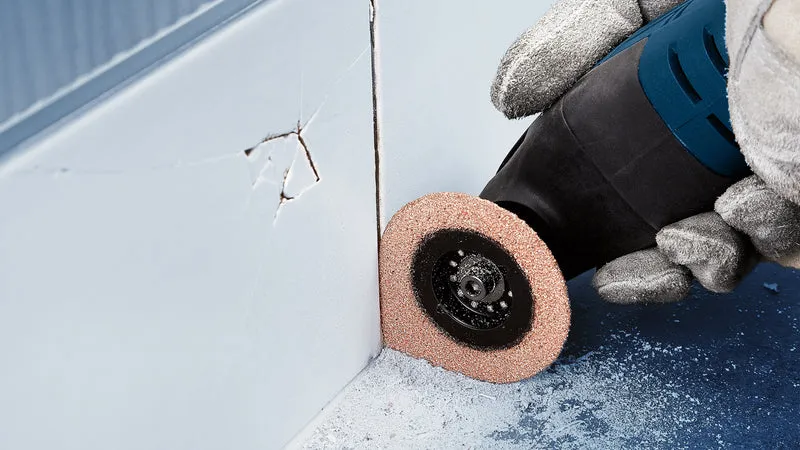 Bosch EXPERT Schleifplatte AVZ 70 RT4 (Starlock, 3 max, 40er-Körnung, zum Entfernen von Fugen, Mörtel, Fliesenkleber, 70 mm, Carbide-RIFF)