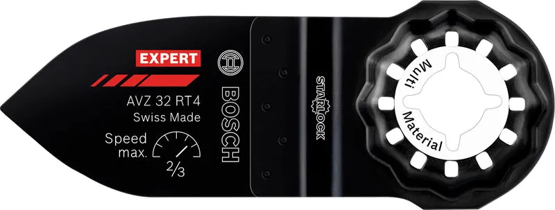 Bosch EXPERT Schleiffinger AVZ 32 RT4 (Starlock, 40er-Körnung, für Farbe auf Holz, Laminat, Faserkunststoffe, Leim, 32 x 53 mm, Carbide-RIFF)