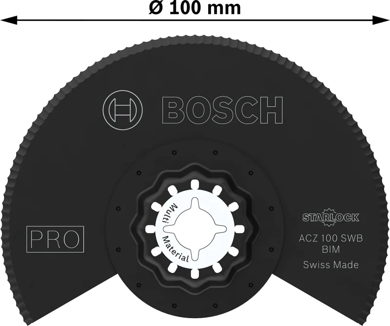 Bosch PRO Segmentsägeblatt ACZ 100 SWB (Starlock, für Dachfilz, Mineralwolle, PS, Teppich, 100 mm)