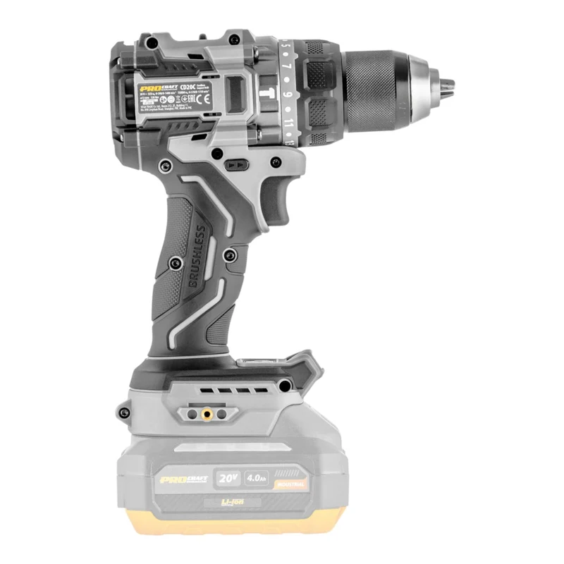 ProCraft Industrial CD20C-BB Akku Schlagbohrschrauber 20 V 120 Nm Brushless + 1x Akku 4,0 Ah - ohne Ladegerät