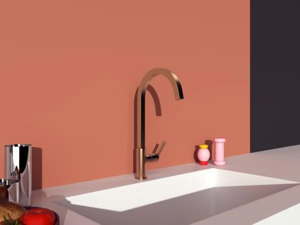 IDEAL STANDARD Gusto Küchenarmatur mit eckigem Auslauf 204 mm in Sunset Rose