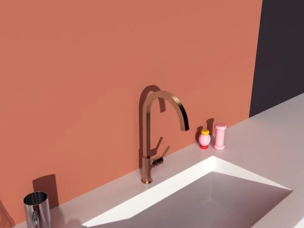 IDEAL STANDARD Gusto Küchenarmatur mit eckigem Auslauf 204 mm in Sunset Rose