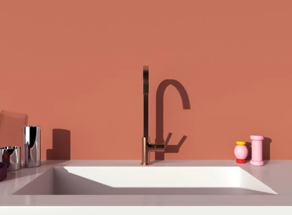 IDEAL STANDARD Gusto Küchenarmatur mit eckigem Auslauf 204 mm in Sunset Rose