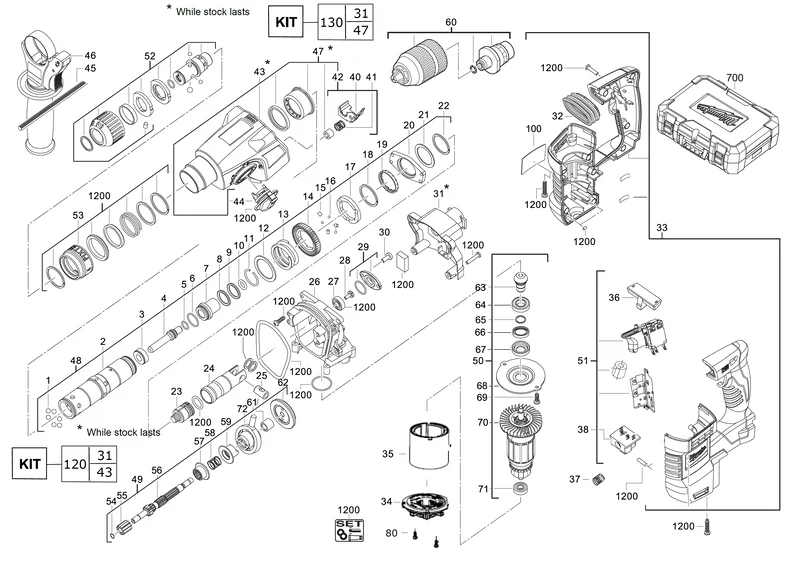 Milwaukee HD18 HX Ersatzteile (Code: 467623)