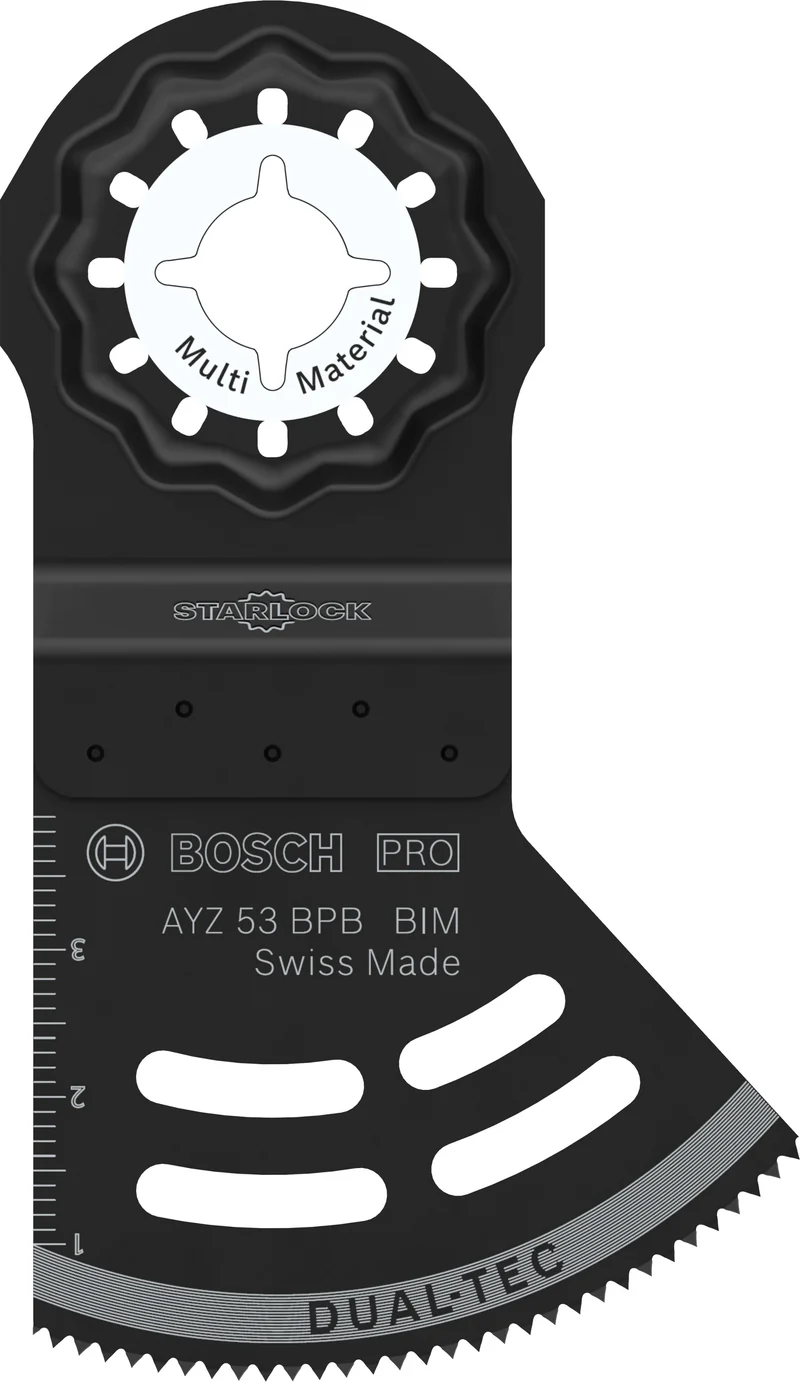 Bosch PRO Dual-Tec-Sägeblatt AYZ 53 BPB (Starlock, für Holz mit Nägeln, Gipskarton, Kunststoffbeschichtete Platten, 2-in-1 Funktion, 53 x 40 mm)