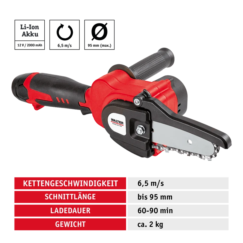 Li-Ion Akku Hochentaster Kettensäge 12 V
