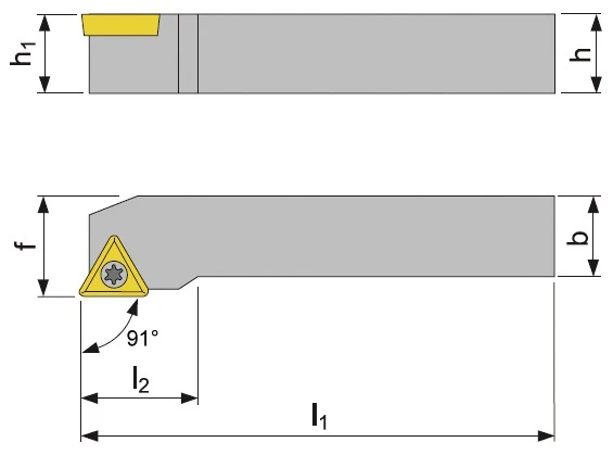 TECWERK Klemmdrehhalter STGCR2525M16 rechts vernickelt für Außendrehen