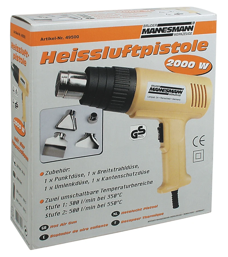 Heissluftgebläse 2000 W mit 4-tlg. Zubehör