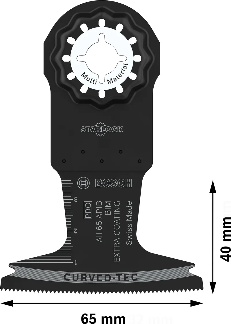 Bosch PRO Tauchsägeblatt AII 65 APIB (Starlock, für Holz mit Nägel, Kunststoff, Sandwich-Metall, 65 x 40 mm)